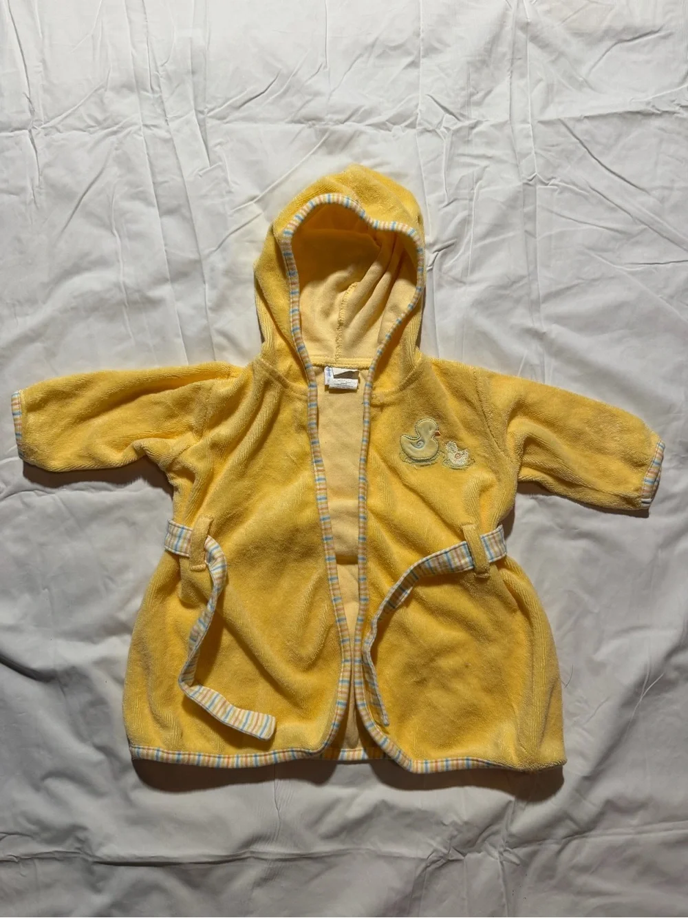 Vintage Carter's Tykes Bath Beach Pool Robe Yellow Duck Design